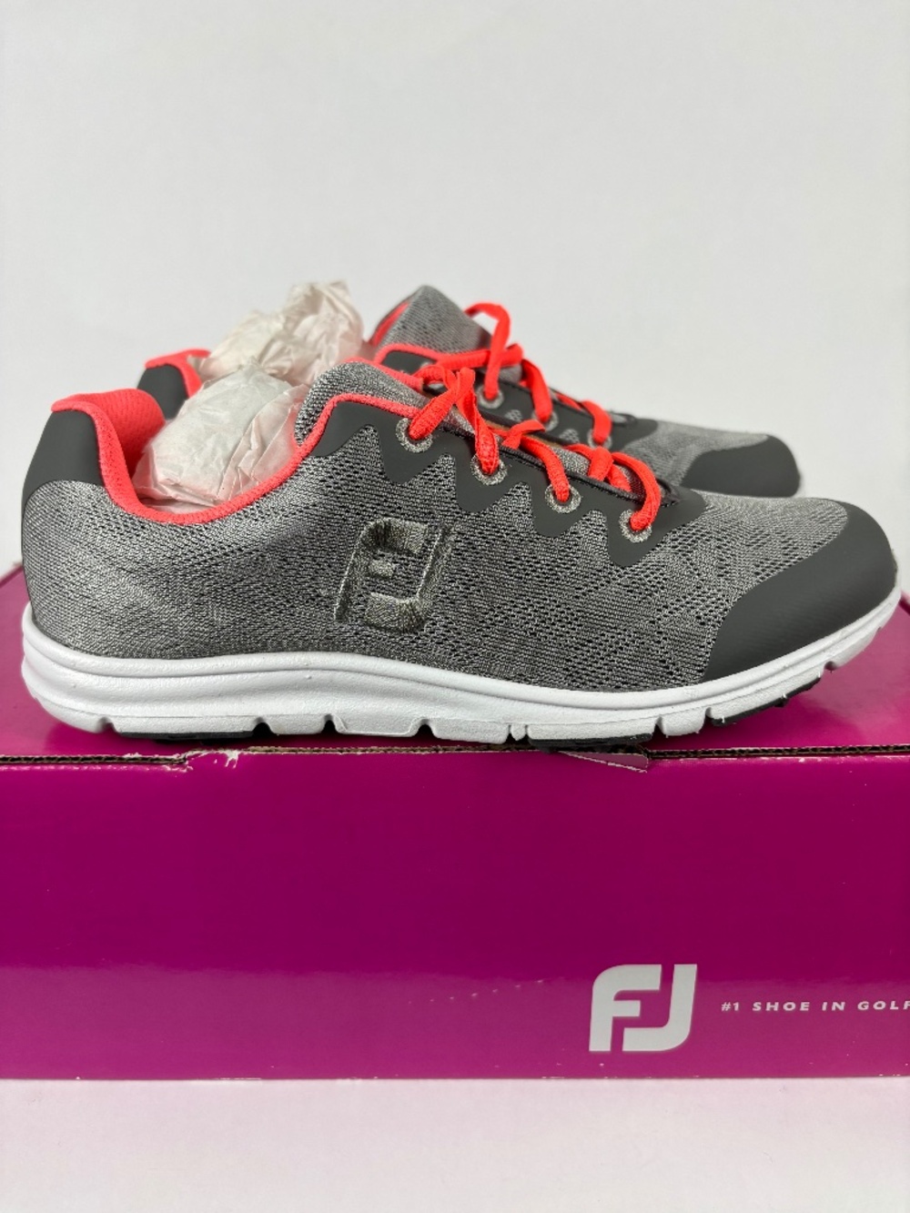 FootJoy, Enjoy, Women's Golf Shoes Gray/Pink, Size 6.5